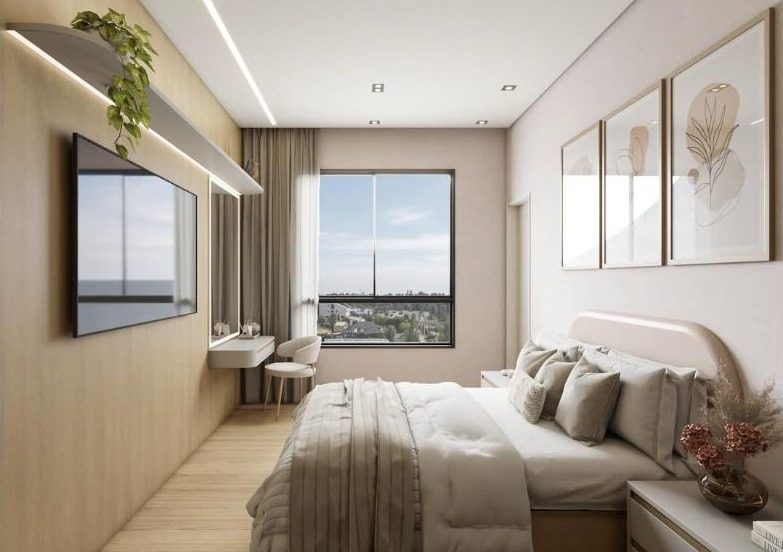 Suíte master com vista para a cidade